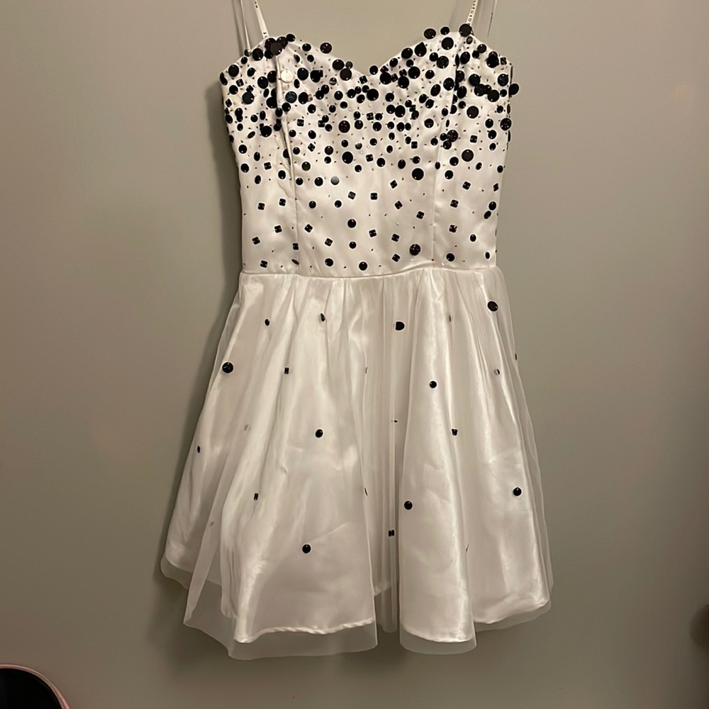 Strapless Black & White Cocktail Dress